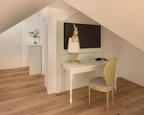 Geräumiges Hotelzimmer mit separaten Räumen im Johanniterhaus Wittenberg.